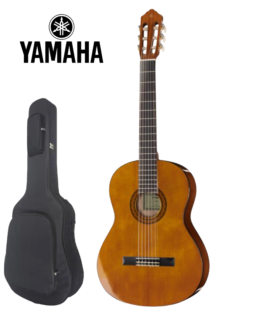 Kinder-Gitarre von Yamaha, mit Saiteninstrument, von Costa Instruments, für Schüler, auf einem Spieltisch in Berlin Prenzlauer Berg