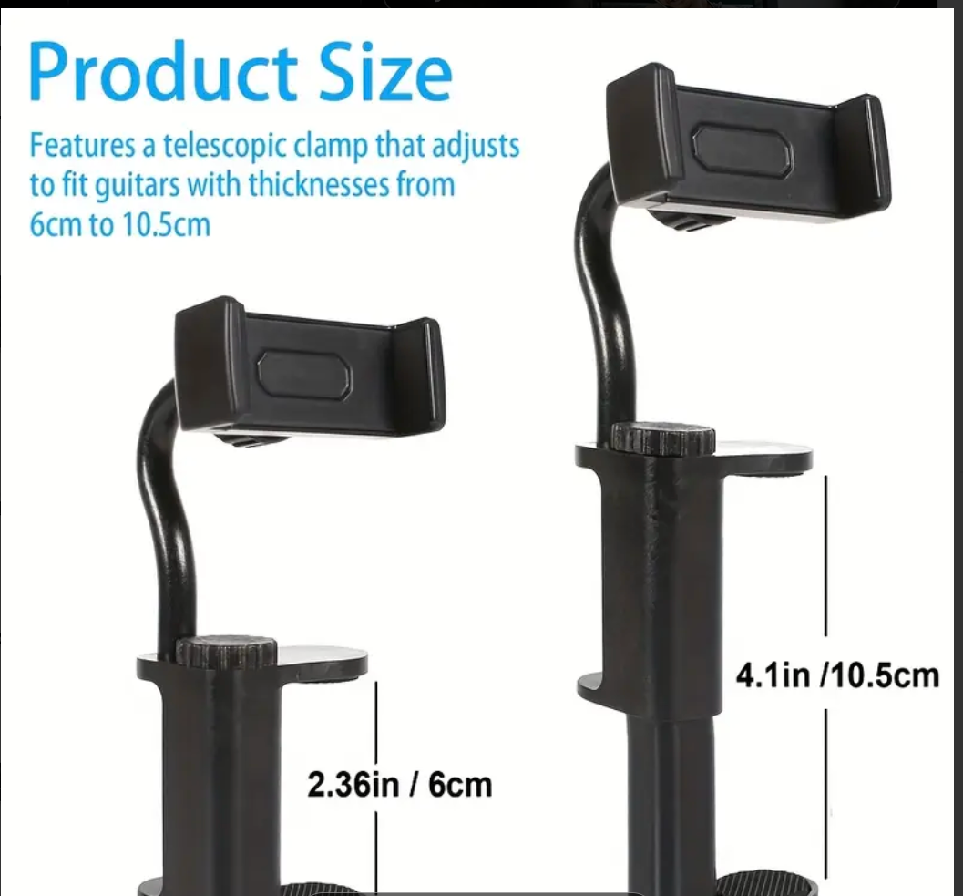 Gitarre Klemme Notenhalter Notenstaender Handyhalter Schwarz