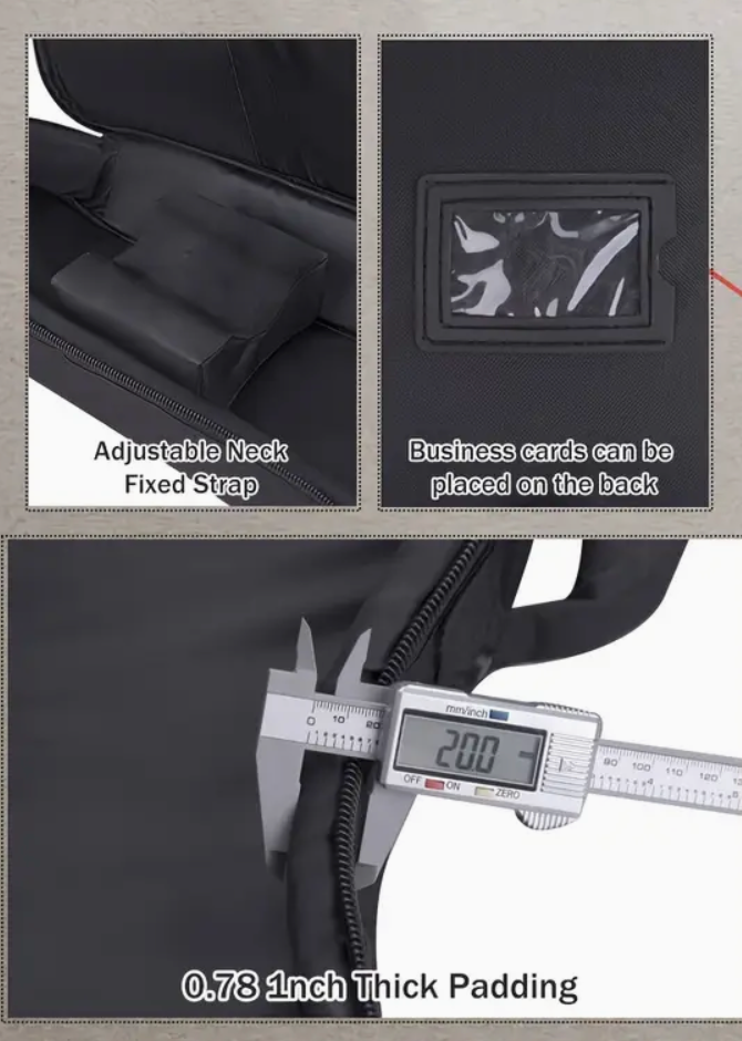 Gitarre Tasche 2cm Polsterung Rucksack Gigbag Hülle mit Notenfach dick gepolstert