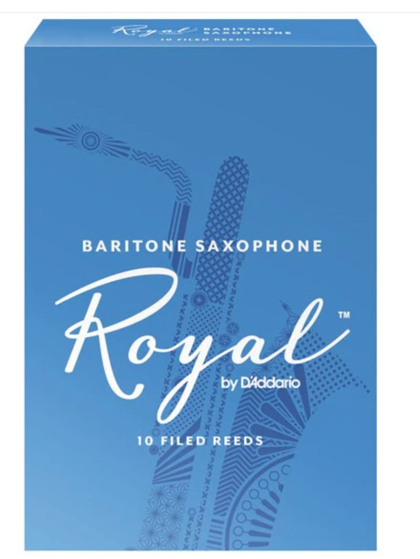 Baritonsaxophon Rico Blättchen für Bariton Saxophon von Costa Instruments, Nahaufnahme der Blätter auf Bildschirmfoto.