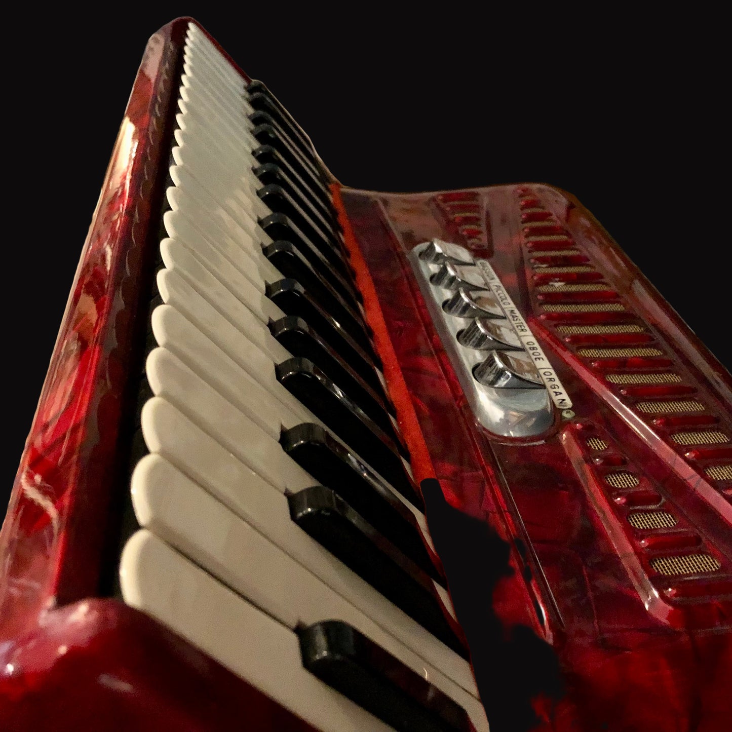 Akkordeon Crucianelli 96 bass Sonett 37 Register 5 Rot made in Italy