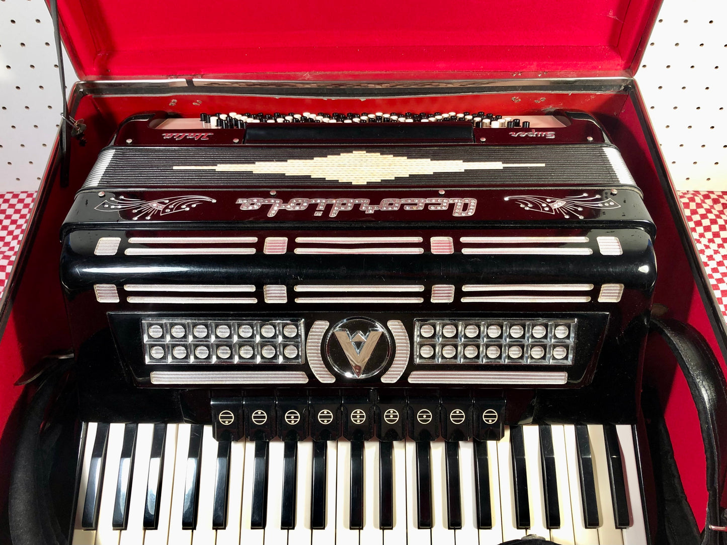 Akkordeon Accordiola 120 Bass 9 Register Schwarz Piano Super Italien