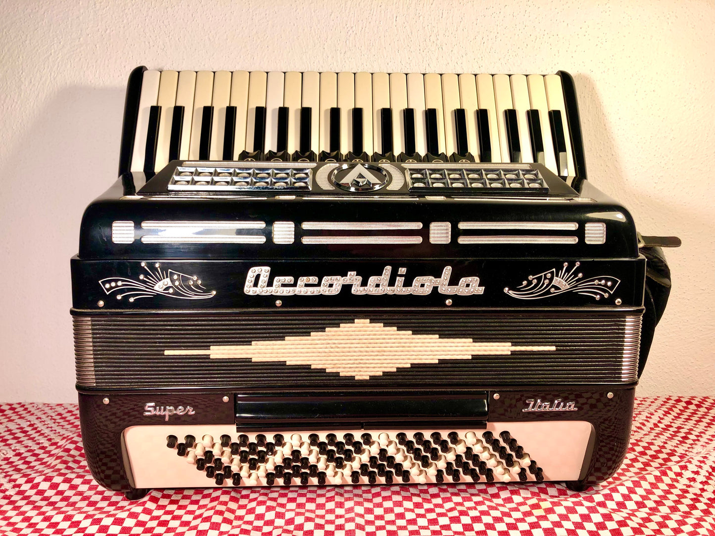 Akkordeon Accordiola 120 Bass 9 Register Schwarz Piano Super Italien