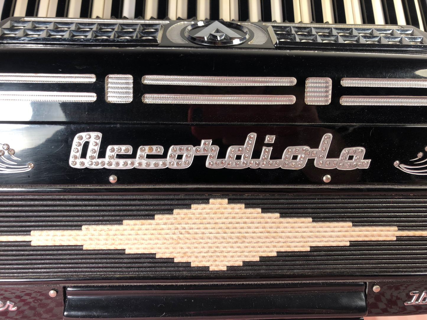 Akkordeon Accordiola 120 Bass 9 Register Schwarz Piano Super Italien