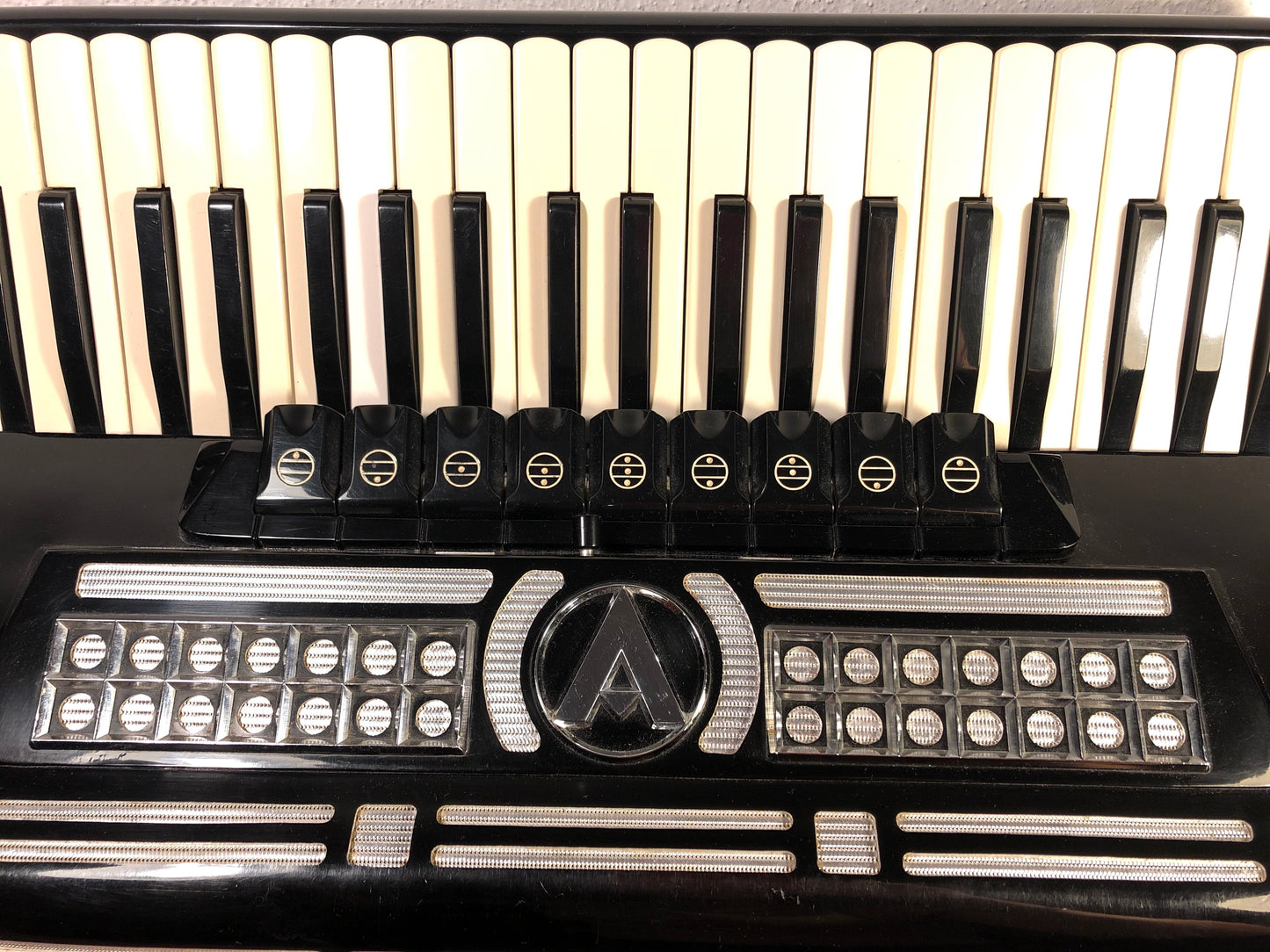 Akkordeon Accordiola 120 Bass 9 Register Schwarz Piano Super Italien