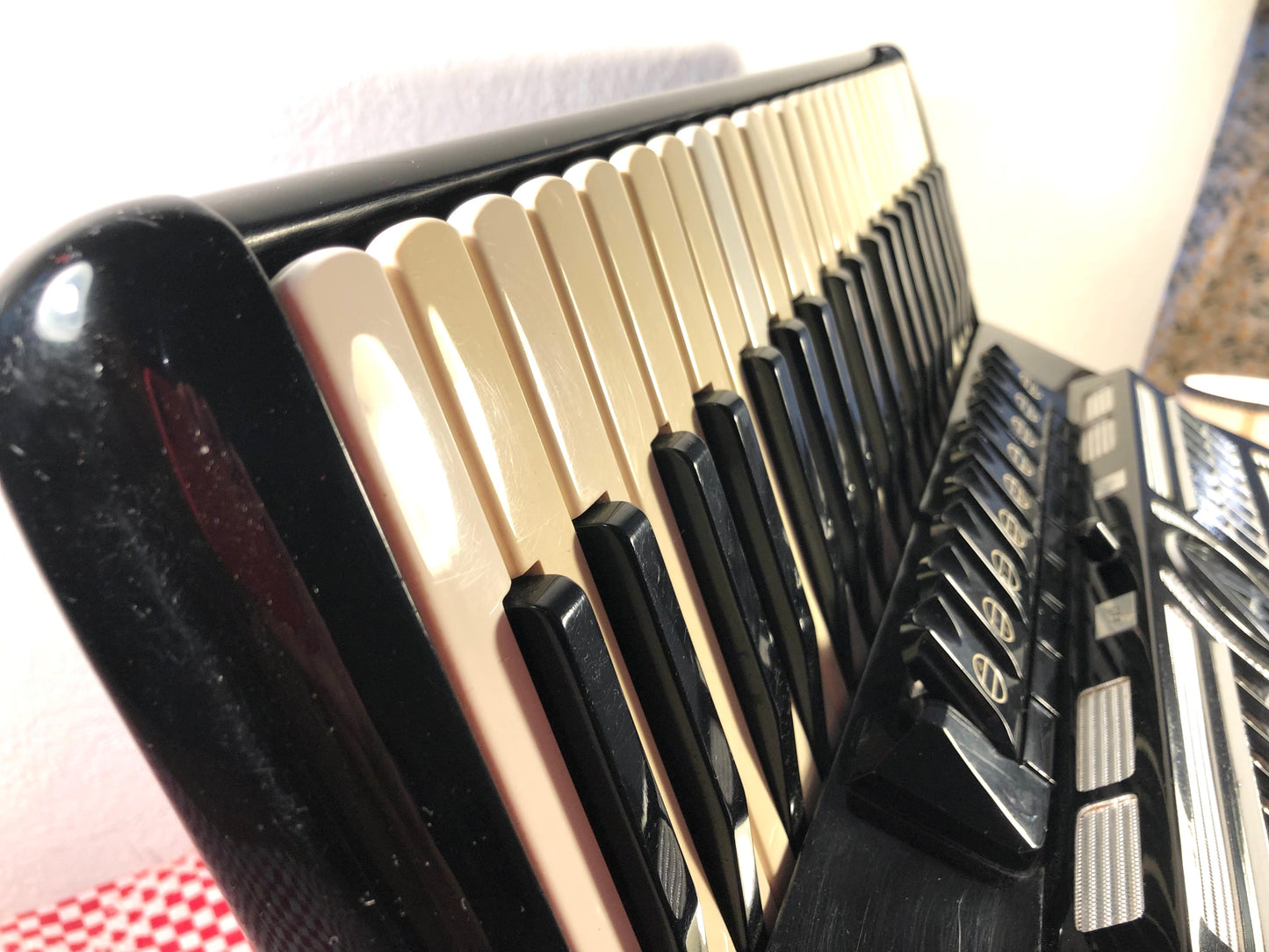 Akkordeon Accordiola 120 Bass 9 Register Schwarz Piano Super Italien
