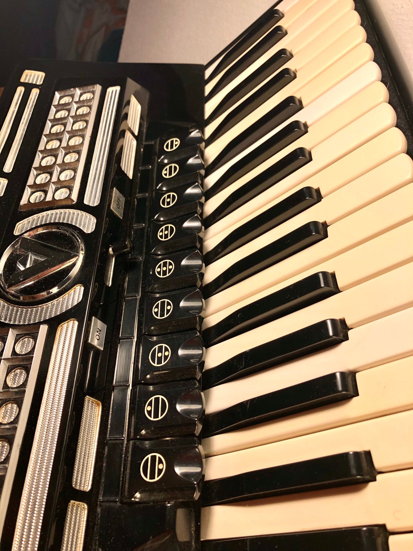 Akkordeon Accordiola 120 Bass 9 Register Schwarz Piano Super Italien