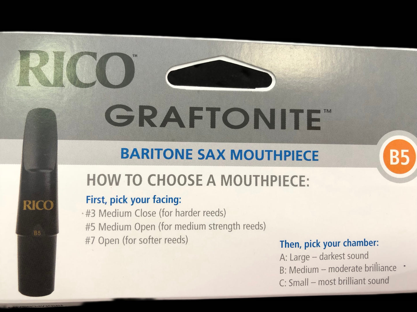 Rico D'Addario Bariton Saxophon Mundstück Graftonite B4, B5, B6