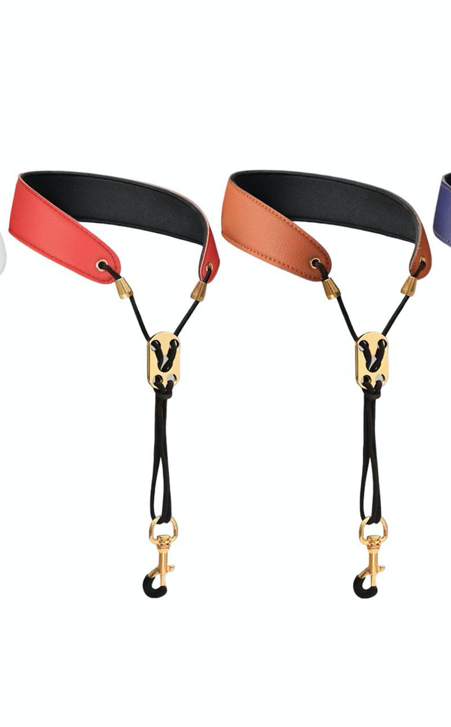 Saxophongurt Leder Braun Klarinettengurt band Trageriemen Tragegurt gepolstert Accessoire
