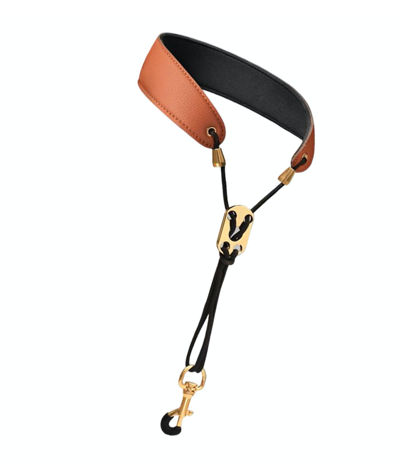 Saxophongurt Leder Braun Klarinettengurt band Trageriemen Tragegurt gepolstert Accessoire