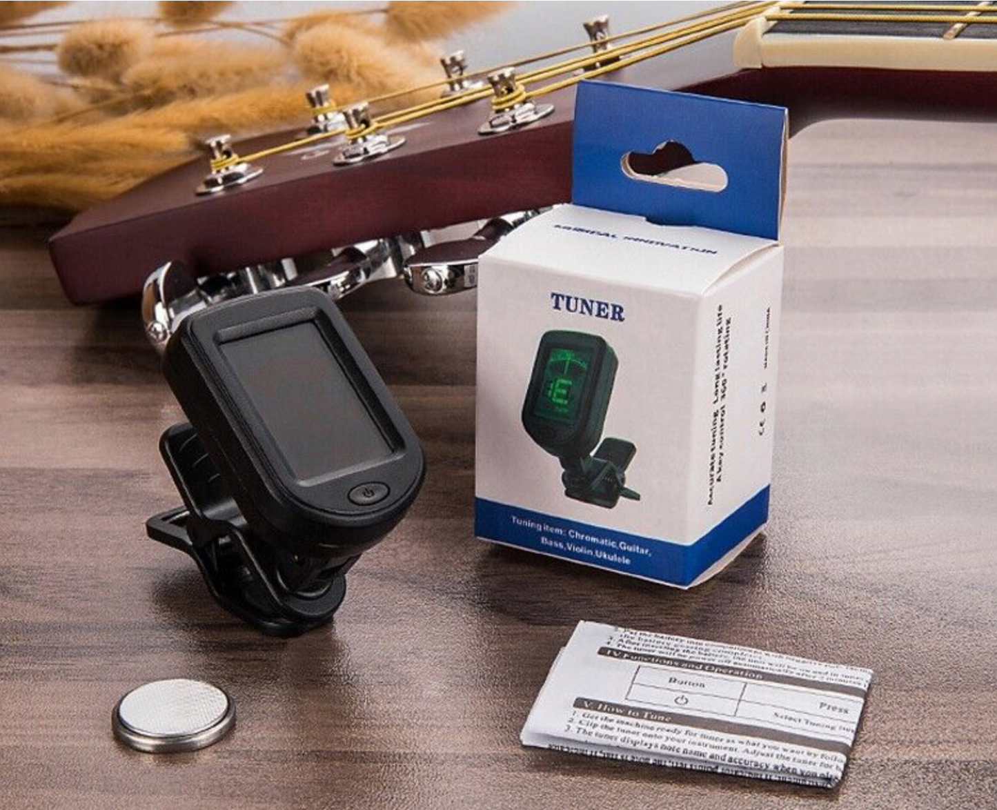 Stimmgerät Clip Tuner Ukulele Gitarre Bass Violine Chromatisch