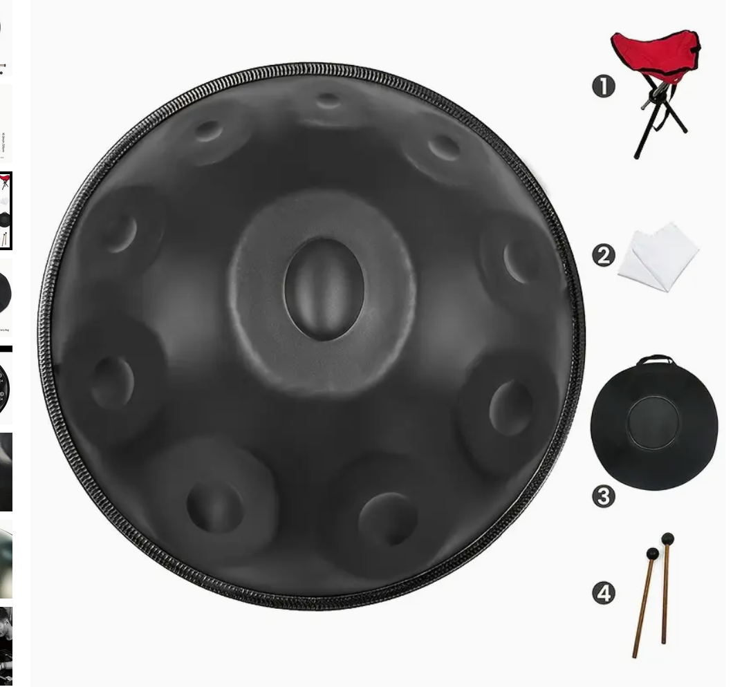 D-Moll Schwarz 10 Töne Handpan Trommel Percussion Trommelstöcke Tasche Dm