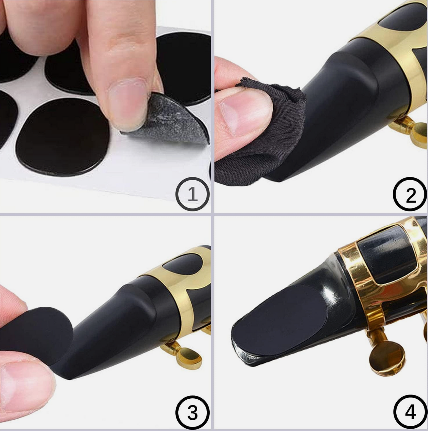 4 pieces bite plates saxophone tenor alto rubber 0.8mm accessory