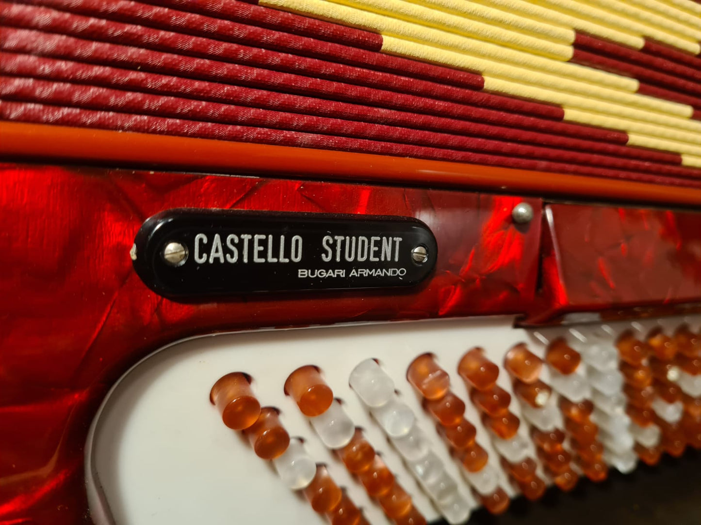 SOLD-Akkordeon Bugari Armando 5 Register 2 Bassregister Knopfakkordeon Castelo - Costa Instruments