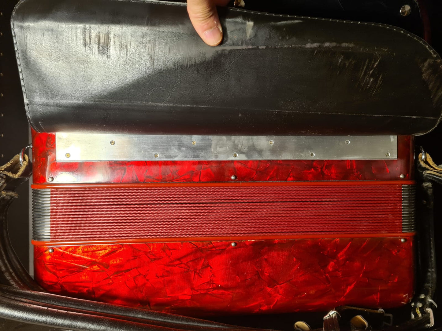 SOLD-Akkordeon Bugari Armando 5 Register 2 Bassregister Knopfakkordeon Castelo - Costa Instruments