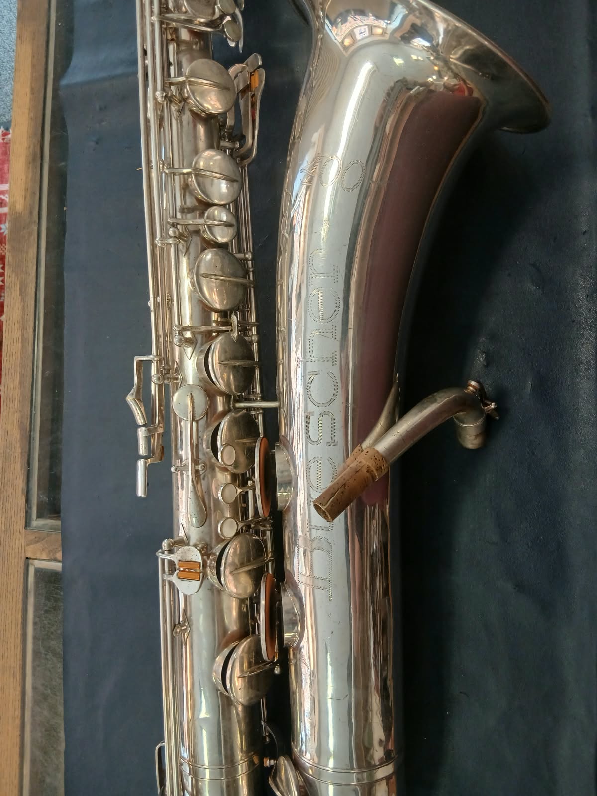 Baritonsaxophon Buescher 400 Silber Versilbert Bariton Saxophon