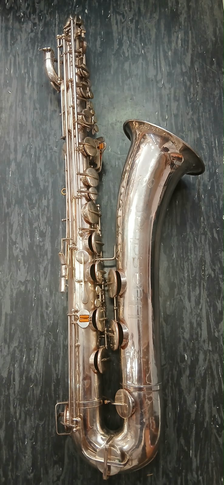 Baritonsaxophon Buescher 400 Silber Versilbert Bariton Saxophon