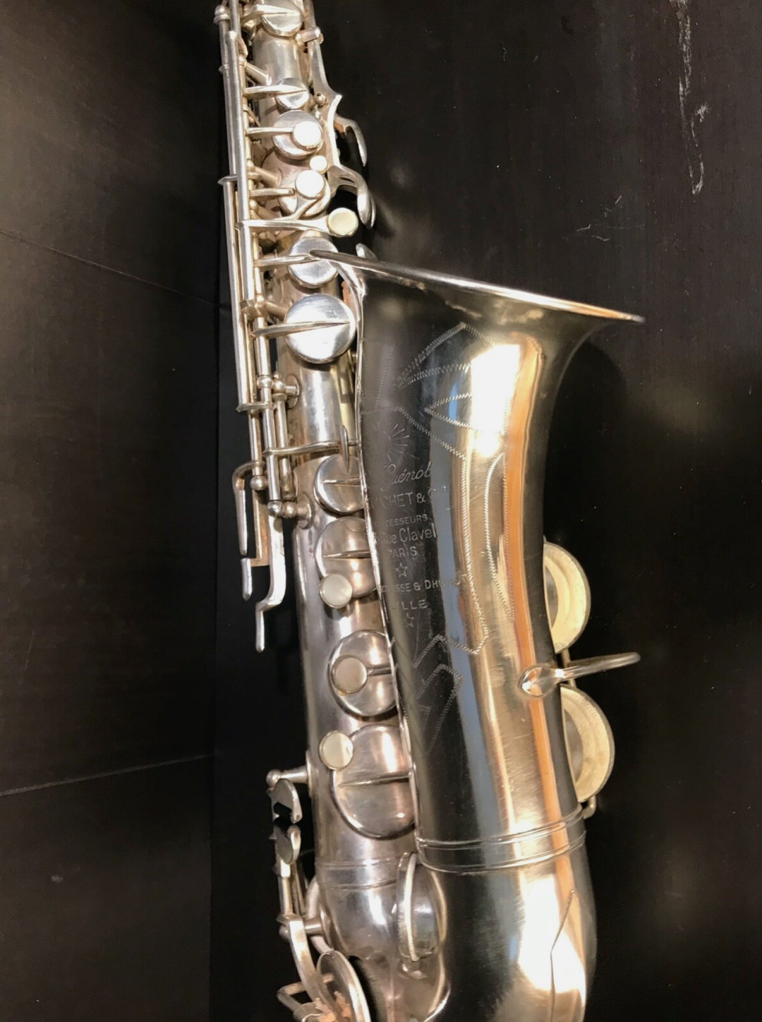 Altsaxophon René Guénot Saxofon Versilbert Saxophon Silber Frankreich Vintage