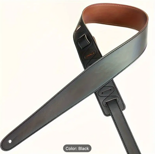 Gitarren Gurt PU Leder Riemen Gurt Tragegurt Straps Schwarz