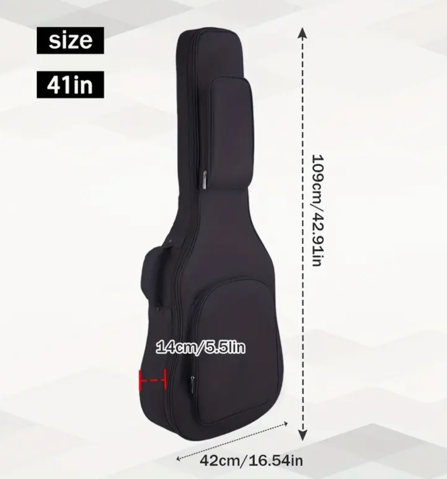 Gitarre Tasche 2cm Polsterung Rucksack Gigbag Hülle mit Notenfach dick gepolstert