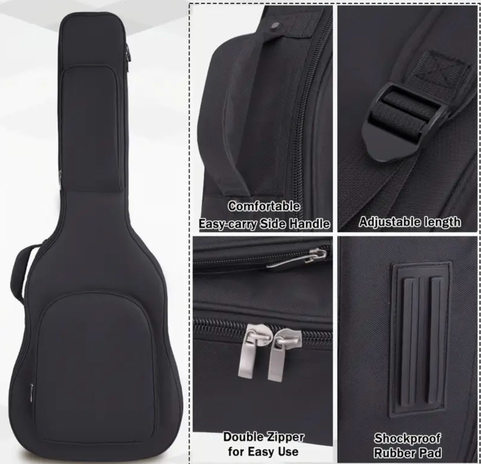 Gitarre Tasche 2cm Polsterung Rucksack Gigbag Hülle mit Notenfach dick gepolstert