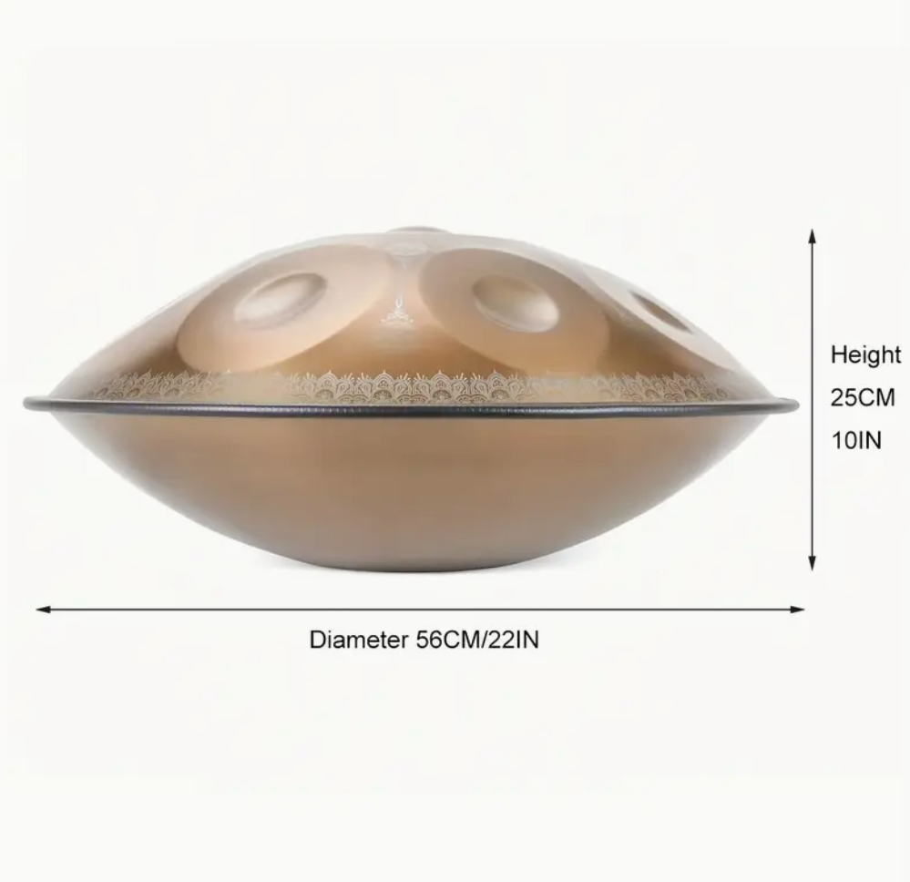 Handpan D-Moll Kupfer Silber 10 Töne Trommel Percussion Klangschale Tasche - Costa Instruments