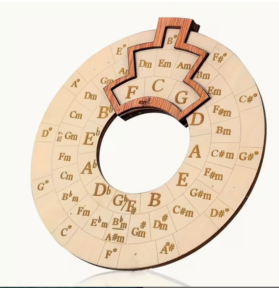 Quintenzirkel Holz Musiklehre Musikschüler Musiktheorie Zubehör Accessoires Improvisieren Lernhilfe Tonleitern