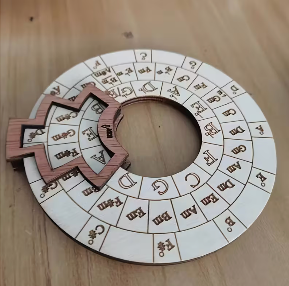 Quintenzirkel Holz Musiklehre Musikschüler Musiktheorie Zubehör Accessoires Improvisieren Lernhilfe Tonleitern