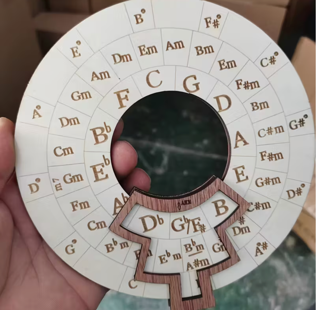 Quintenzirkel Holz Musiklehre Musikschüler Musiktheorie Zubehör Accessoires Improvisieren Lernhilfe Tonleitern