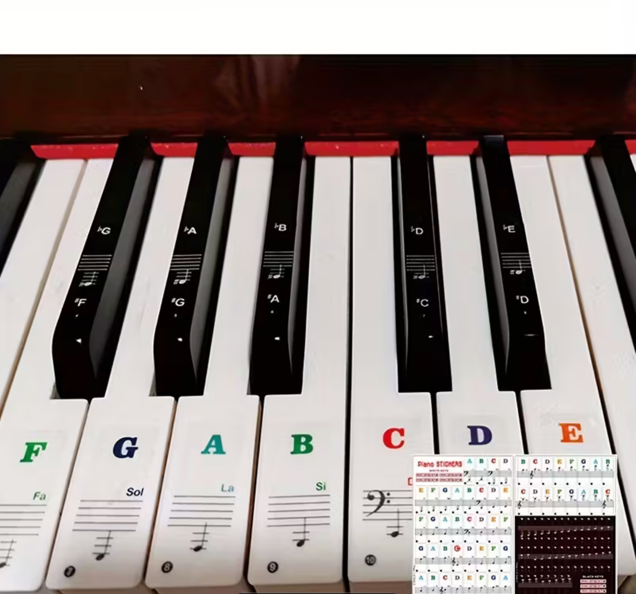 Piano stickers, musical notes, music theory, piano students, piano keys 88/61/54/49, keyboard, accordion, treble keys