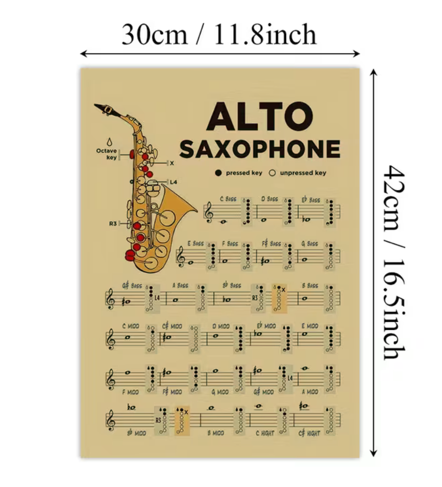 Altsaxophon Grifftabelle Saxophon Tabelle Griffe - Costa Instruments