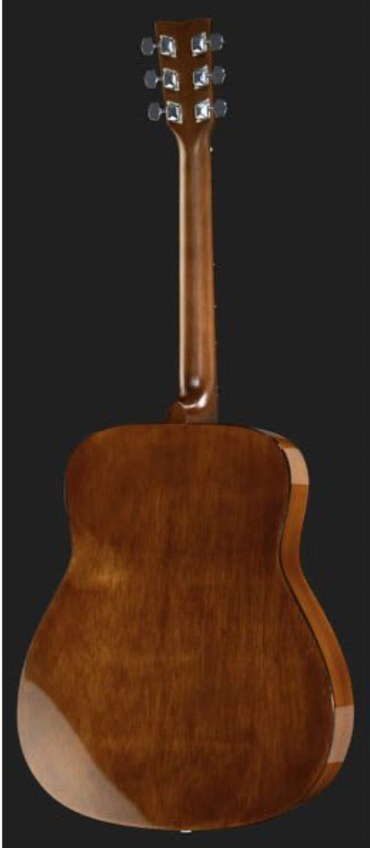 Yamaha Westerngitarre F310P aus Fichte mit Tasche und Stimmgerät, Costa Instruments, Nahaufnahme der Gitarre und Zubehör