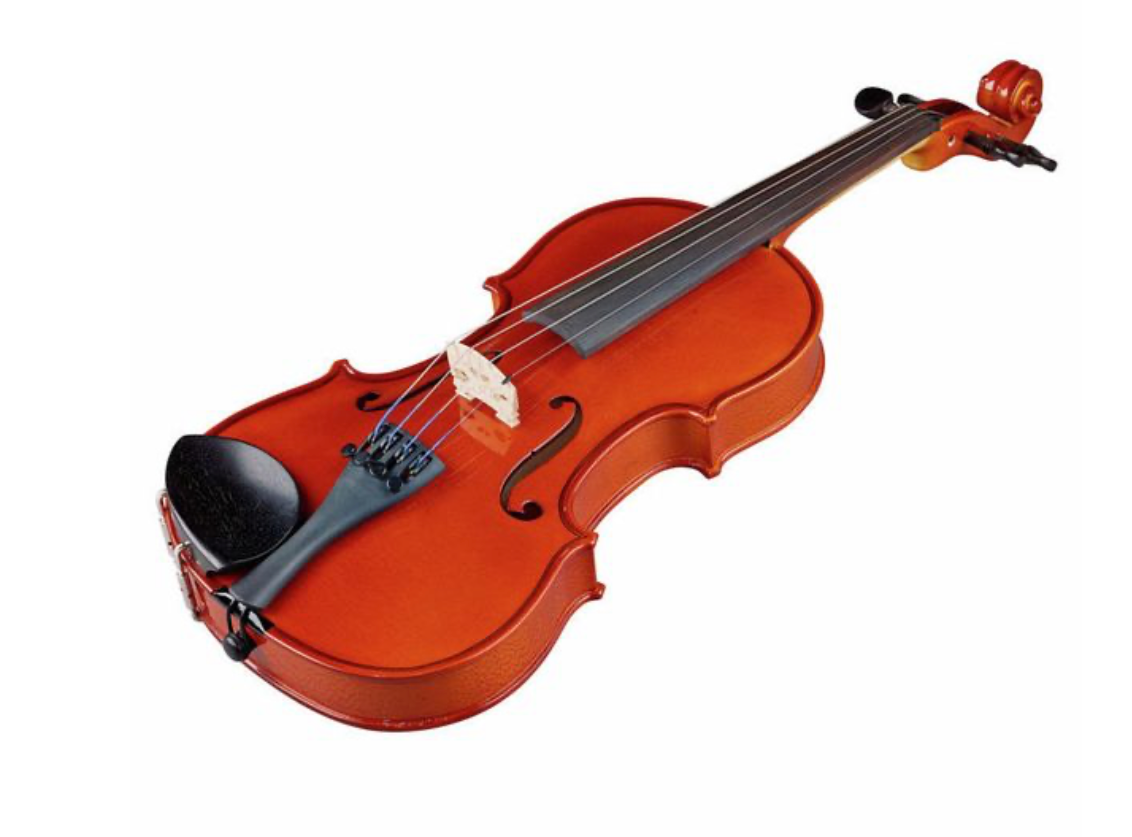 Yamaha Violine für Schüler, 1/4 bis 4/4 Größe, von Costa Instruments, mit Saiteninstrument-Design auf Bildschirmfoto