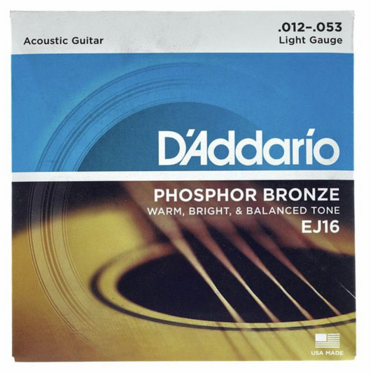 Daddario EJ16 Saiten für Westerngitarre- Phosphor Bronze Saitensatz Akustische Gitarre