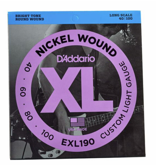 Daddario E-Bass EXL 190 Saiten Nickel Wound custom light lila Saitensatz Gitarre