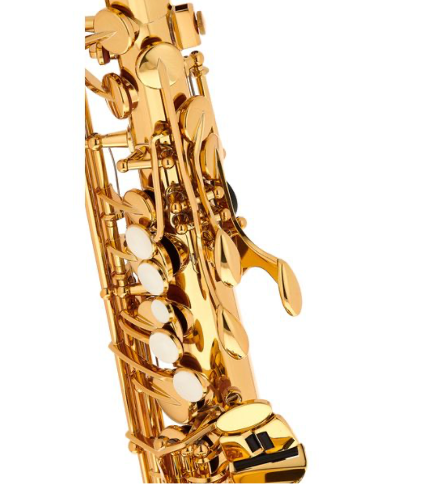 Costa Instruments Altsaxophon Yamaha YAS 280, hochwertiges Blasinstrument, Nahaufnahme des Instruments auf Bildschirmfoto.