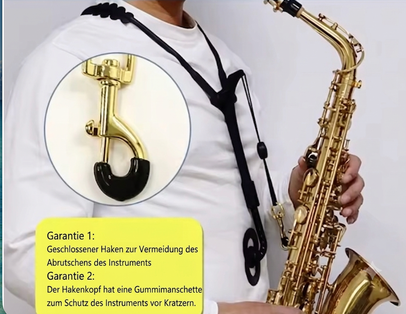 Profi Saxophon Gurt mit Schulterstütze – ergonomisch, rutschfest Tragegurt Stütze