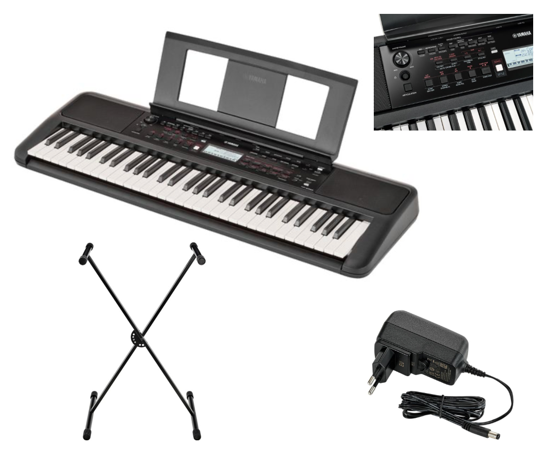 Yamaha Keyboard von Costa Instruments, gemietet in Berlin Prenzlauer Berg, mit Bildschirmfoto-Ansicht des Instruments
