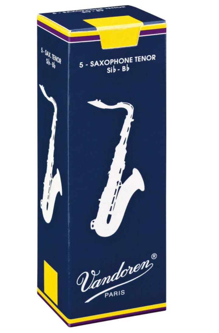 Vandoren Classic Blau Tenorsaxophon Rohrblätter von Costa Instruments, close-up Ansicht der blauen Blätter für Saxophon