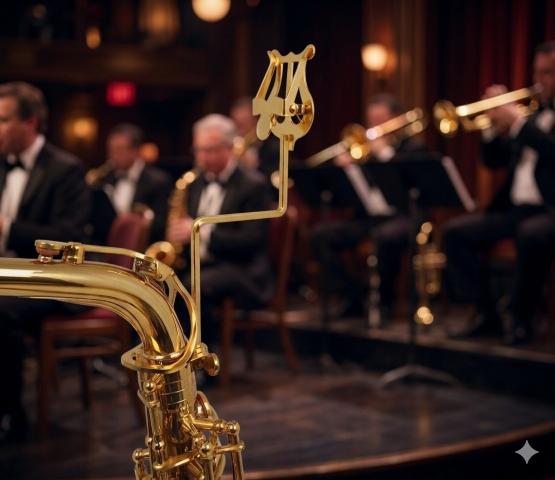 Saxophon Notenklammer Notenständer Seitenhalter Musikklemme Marschgabel