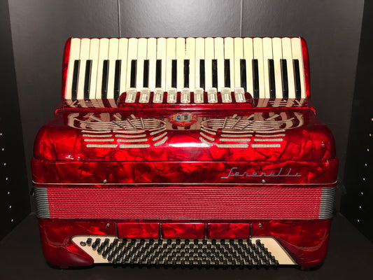 Serenelli Accordion Red 120 Bass 9 Registers Ready to Play Made in Italy 