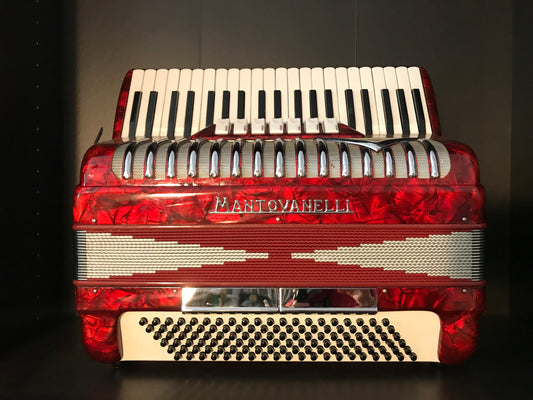 Accordion Mantovanelli Accordion Red 120 Bass 7 Register Ready to Play