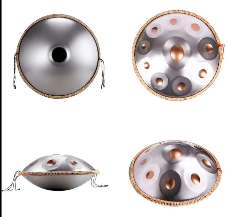 Handpan D-Moll Kupfer Silber 9 Töne Trommel Percussion Klangschale Tasche - Costa Instruments