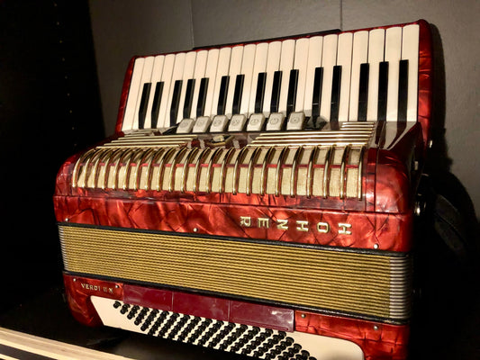 Akkordeon Hohner Verdi II N 96 bass gold Rot 7 Diskantregister 3 Bassregister