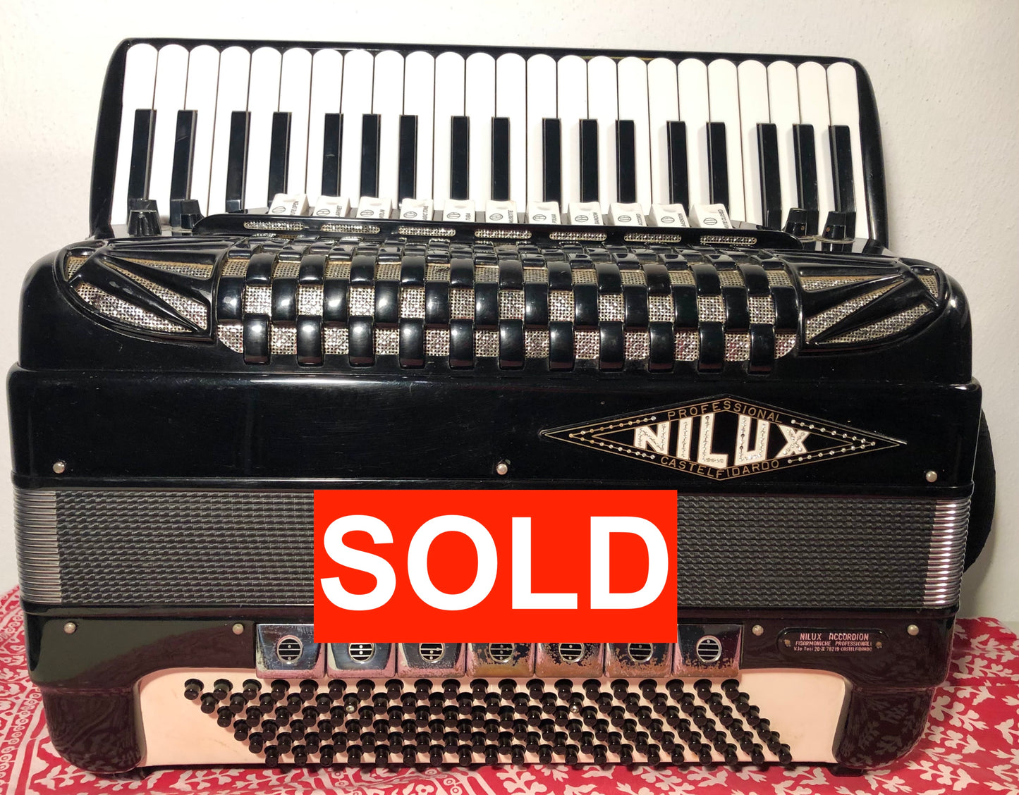 SOLD - Akkordeon Castelfidardo Italien Nilux 120 Bass Professionel schwarz