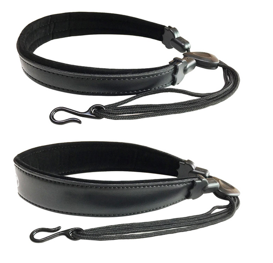 Saxophone Strap Leather Black Clarinet Strap Carrying Strap Padded