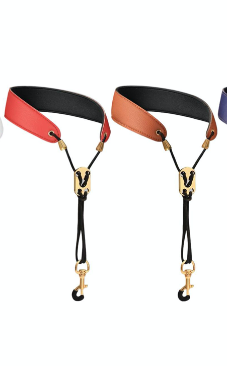 Saxophone Strap Leather Brown Clarinet Strap Band Carrying Strap Padded Accessory 