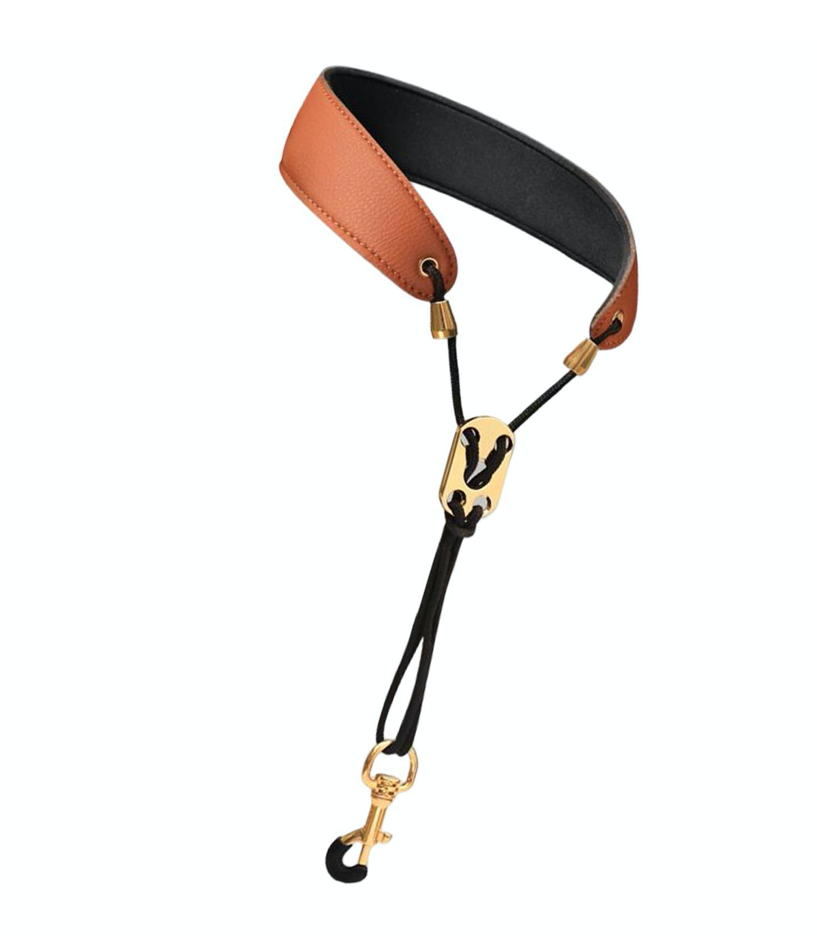 Saxophone Strap Leather Brown Clarinet Strap Band Carrying Strap Padded Accessory 