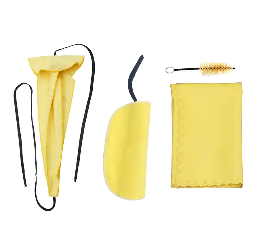 Saxophone Clarinet Cleaning Set Care Set Wiping Cloth Microfiber S-Bow Brush