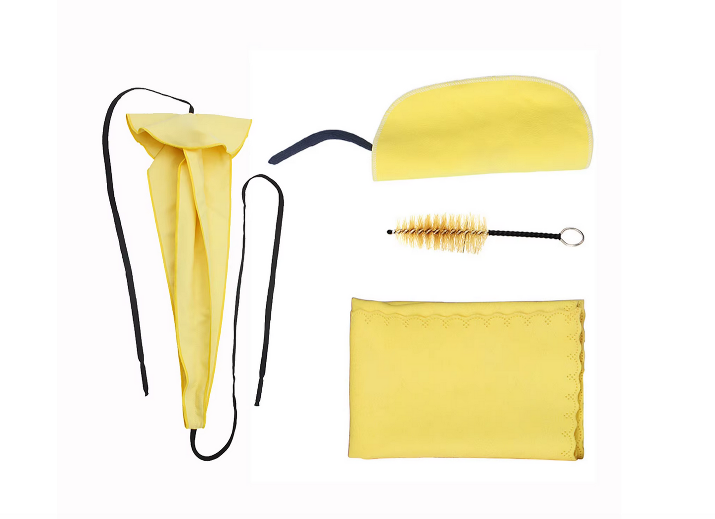 Saxophone Clarinet Cleaning Set Care Set Wiping Cloth Microfiber S-Bow Brush